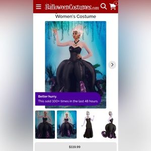 Disney Ursula Little Mermaid Costume size Large